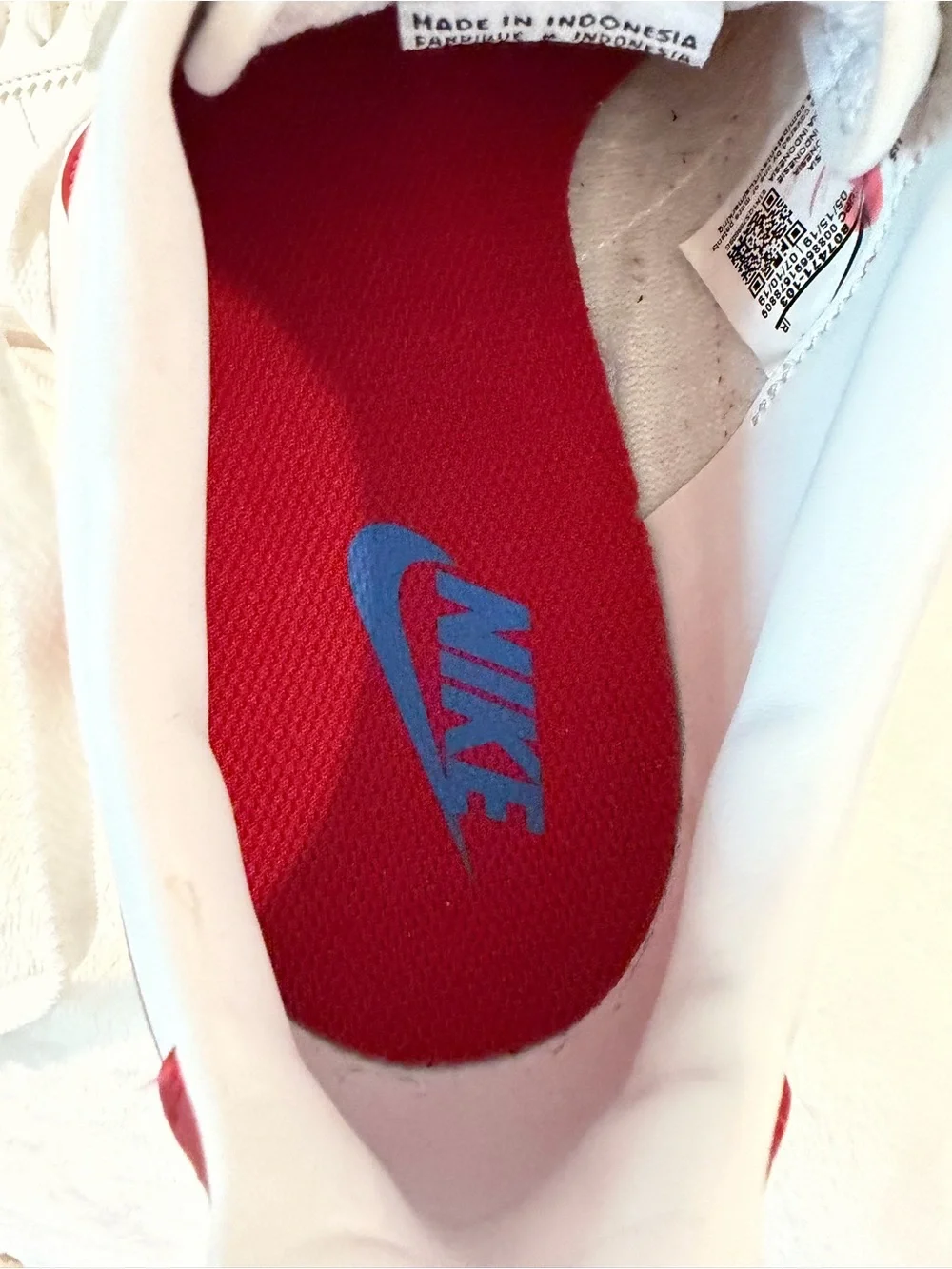 Nike White Red Blue Classic Cortez-Style Athletic Shoes - Forest Gump